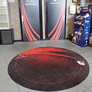 Round logo mat gym